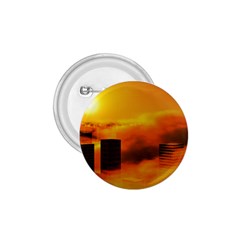 City Sun Clouds Smog Sky Yellow 1 75  Buttons by HermanTelo