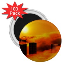 City Sun Clouds Smog Sky Yellow 2 25  Magnets (100 Pack)  by HermanTelo