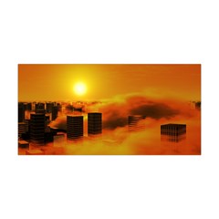 City Sun Clouds Smog Sky Yellow Yoga Headband by HermanTelo