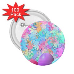 Eggs Happy Easter Rainbow 2 25  Buttons (100 Pack)  by HermanTelo