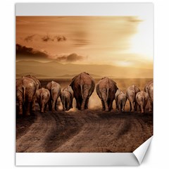 Elephant Dust Road Africa Savannah Canvas 20  X 24  by HermanTelo