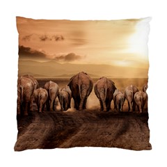 Elephant Dust Road Africa Savannah Standard Cushion Case (one Side) by HermanTelo
