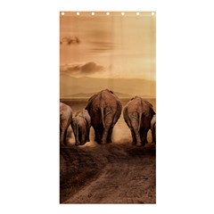 Elephant Dust Road Africa Savannah Shower Curtain 36  X 72  (stall)  by HermanTelo