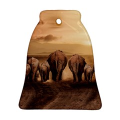 Elephant Dust Road Africa Savannah Bell Ornament (two Sides) by HermanTelo