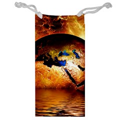 Earth Globe Water Fire Flame Jewelry Bag by HermanTelo