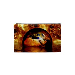 Earth Globe Water Fire Flame Cosmetic Bag (small) by HermanTelo