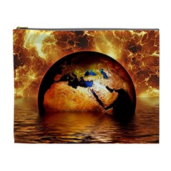 Earth Globe Water Fire Flame Cosmetic Bag (xl) by HermanTelo