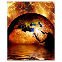 Earth Globe Water Fire Flame Drawstring Bag (small) by HermanTelo