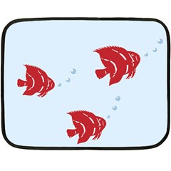 Fish Red Sea Water Swimming Fleece Blanket (mini) by HermanTelo