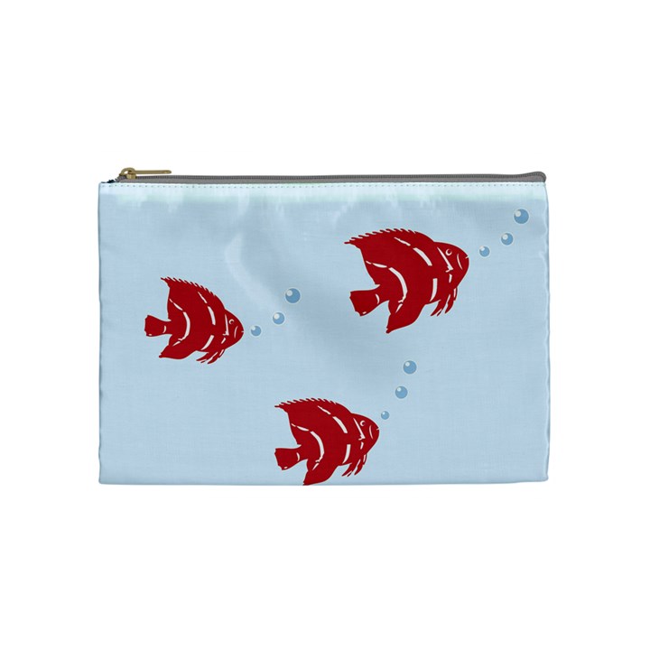 Fish Red Sea Water Swimming Cosmetic Bag (Medium)