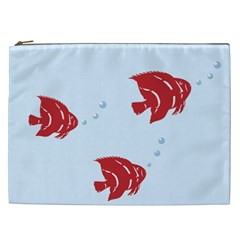 Fish Red Sea Water Swimming Cosmetic Bag (xxl) by HermanTelo