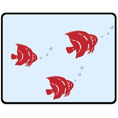 Fish Red Sea Water Swimming Double Sided Fleece Blanket (medium) 