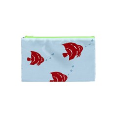 Fish Red Sea Water Swimming Cosmetic Bag (xs) by HermanTelo