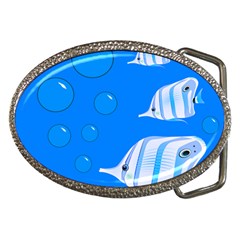 Fish School Bubbles Underwater Sea Belt Buckles by HermanTelo