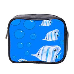 Fish School Bubbles Underwater Sea Mini Toiletries Bag (two Sides) by HermanTelo