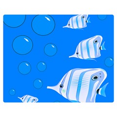 Fish School Bubbles Underwater Sea Double Sided Flano Blanket (medium)  by HermanTelo
