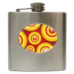 Floral Abstract Background Texture Hip Flask (6 Oz) by HermanTelo