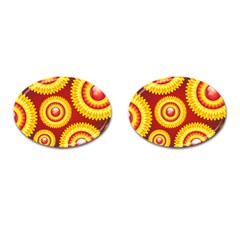 Floral Abstract Background Texture Cufflinks (oval) by HermanTelo