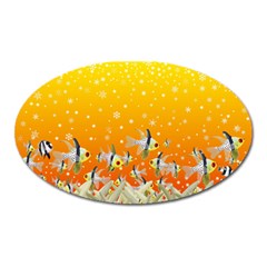 Fish Snow Coral Fairy Tale Oval Magnet by HermanTelo