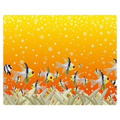 Fish Snow Coral Fairy Tale Double Sided Flano Blanket (medium) 