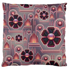 Floral Flower Stylised Large Flano Cushion Case (two Sides)