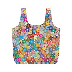 Floral Flowers Abstract Art Full Print Recycle Bag (m)