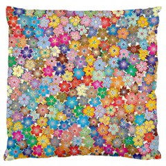 Floral Flowers Abstract Art Large Flano Cushion Case (two Sides)