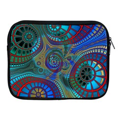 Fractal Abstract Line Wave Apple Ipad 2/3/4 Zipper Cases by HermanTelo