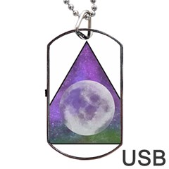 Form Triangle Moon Space Dog Tag Usb Flash (one Side) by HermanTelo