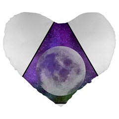 Form Triangle Moon Space Large 19  Premium Heart Shape Cushions by HermanTelo