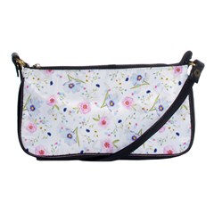 Floral Pink Blue Shoulder Clutch Bag by HermanTelo