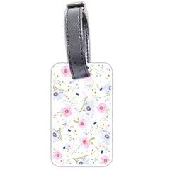 Floral Pink Blue Luggage Tag (two Sides) by HermanTelo