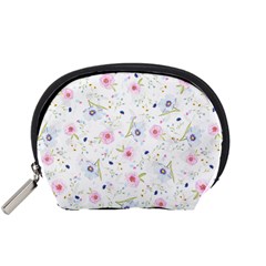 Floral Pink Blue Accessory Pouch (small)