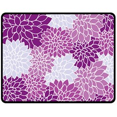 Floral Purple Double Sided Fleece Blanket (medium)  by HermanTelo