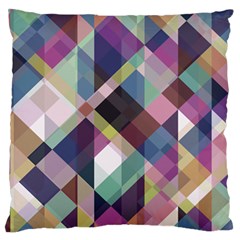 Geometric Blue Violet Pink Large Flano Cushion Case (two Sides)