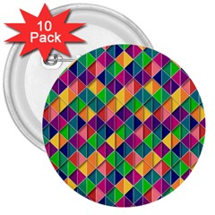 Geometric Triangle 3  Buttons (10 Pack)  by HermanTelo