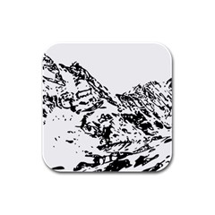 Mountain Ink Rubber Square Coaster (4 Pack)  by HermanTelo