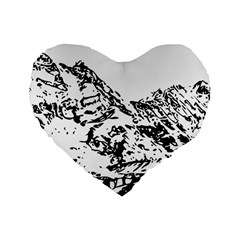 Mountain Ink Standard 16  Premium Flano Heart Shape Cushions