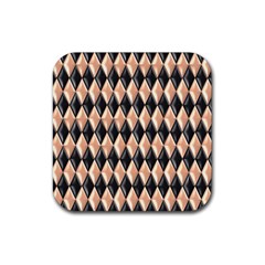 Metallic Diamond Design Black Rubber Coaster (square)  by HermanTelo