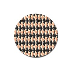 Metallic Diamond Design Black Magnet 3  (round) by HermanTelo