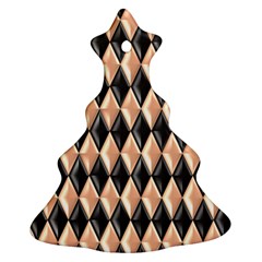 Metallic Diamond Design Black Christmas Tree Ornament (two Sides) by HermanTelo