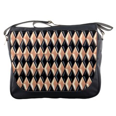 Metallic Diamond Design Black Messenger Bag by HermanTelo