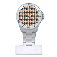 Metallic Diamond Design Black Plastic Nurses Watch