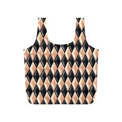 Metallic Diamond Design Black Full Print Recycle Bag (s) by HermanTelo