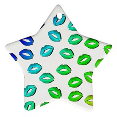 Kiss Mouth Lips Colors Star Ornament (two Sides) by HermanTelo