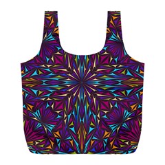 Kaleidoscope Triangle Curved Full Print Recycle Bag (l) by HermanTelo