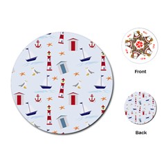 Nautical Sea Playing Cards (round) by HermanTelo