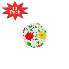 Pattern Fruits Orange Green 1  Mini Buttons (10 Pack)  by HermanTelo
