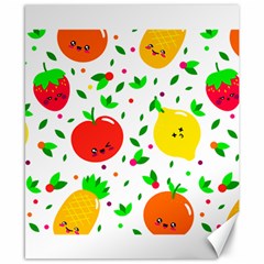 Pattern Fruits Orange Green Canvas 8  X 10  by HermanTelo