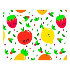 Pattern Fruits Orange Green Double Sided Flano Blanket (large) 